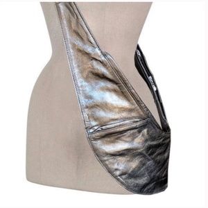 Sash Bag Silver Classic Leather